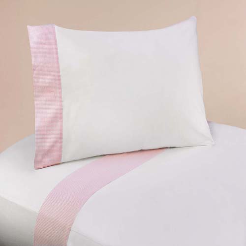 Pink Toile 4pc Queen Sheet Set Flat, Pink Toile Bedding Queen